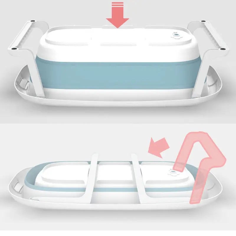 Дитяча складана ванна для немовлят з отвором для зливу Bestbaby BD-318 Blue Дитяча складана ванна для немовлят з отвором для зливу Bestbaby BD-318 Blue