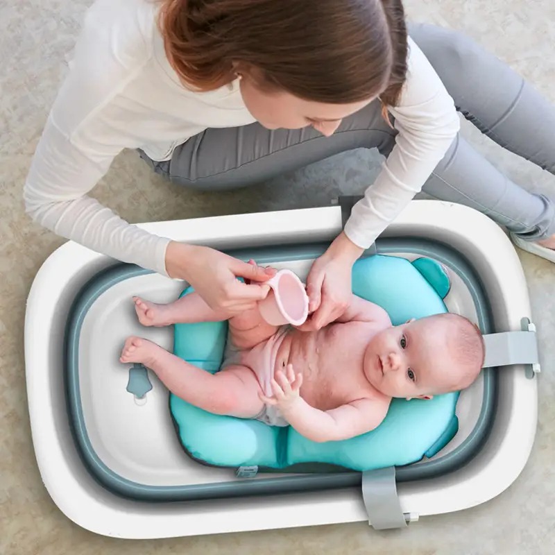 Дитяча складана ванна для немовлят з отвором для зливу Bestbaby BD-318 Blue Дитяча складана ванна для немовлят з отвором для зливу Bestbaby BD-318 Blue