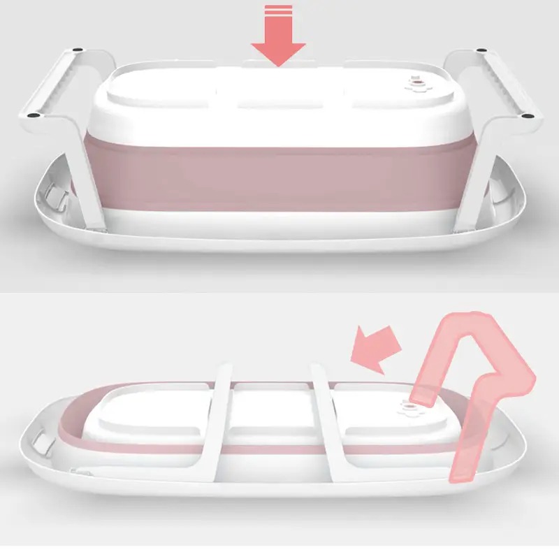 Дитяча складана ванна для немовлят з отвором для зливу Bestbaby BD-318 Pink Дитяча складана ванна для немовлят з отвором для зливу Bestbaby BD-318 Pink