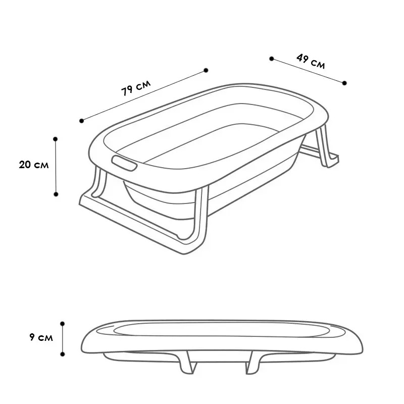 Дитяча складана ванночка для немовлят з отвором для зливу Bestbaby BH-328 Green/Yellow