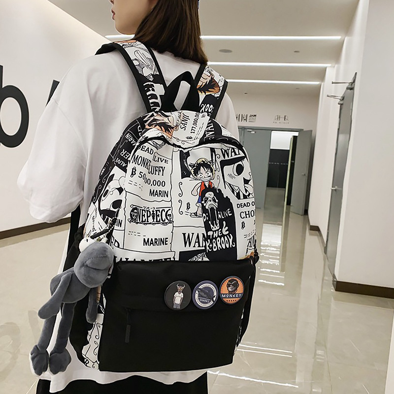 Рюкзак підлітковий з аніме 20L Lesko 83124 Black + White