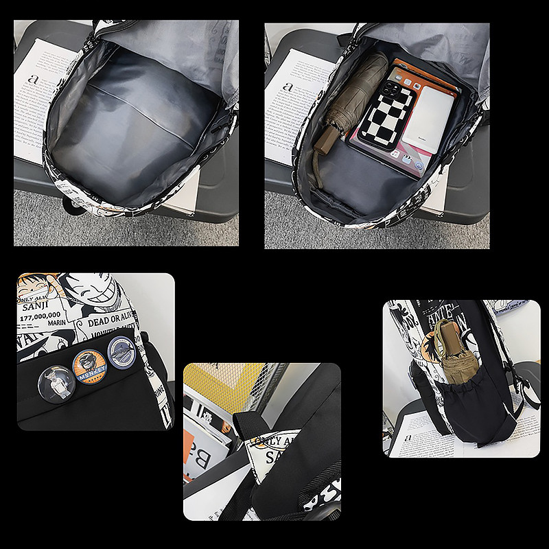 Рюкзак підлітковий з аніме 20L Lesko 83124 Black + White