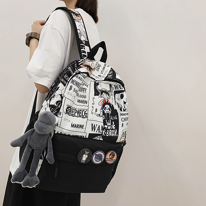 Рюкзак підлітковий з аніме 20L Lesko 83124 Black + White