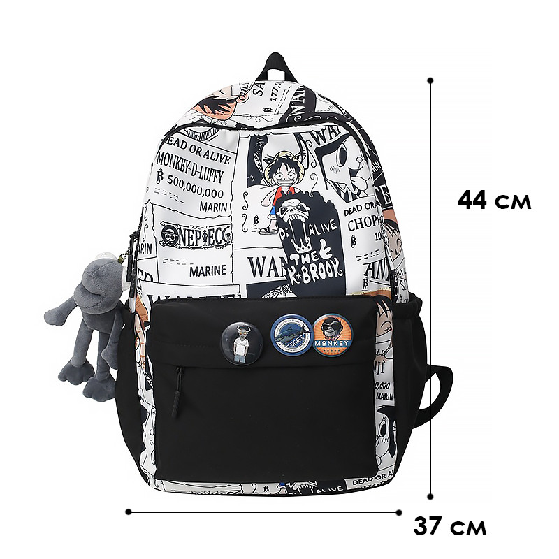 Рюкзак підлітковий з аніме 20L Lesko 83124 Black + White
