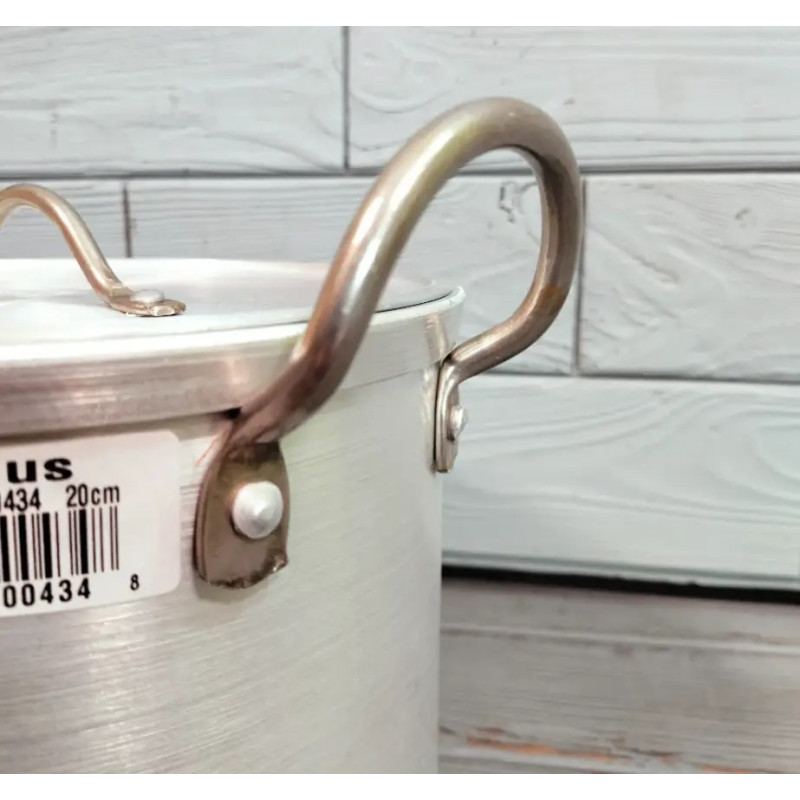 Набір алюмінієвих каструль із кришками з 12 предметів A-Plus 0431-0436 Silver