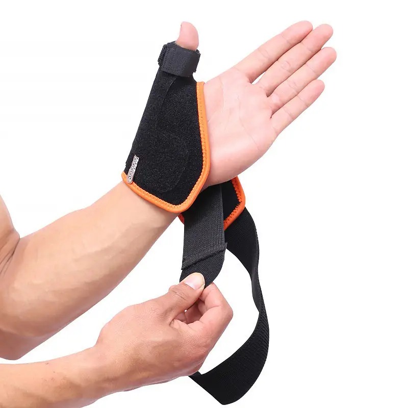 Бандаж ортез на зап'ястку та великий палець Left з фіксатором AOLIKES A-1670 Black/Orange