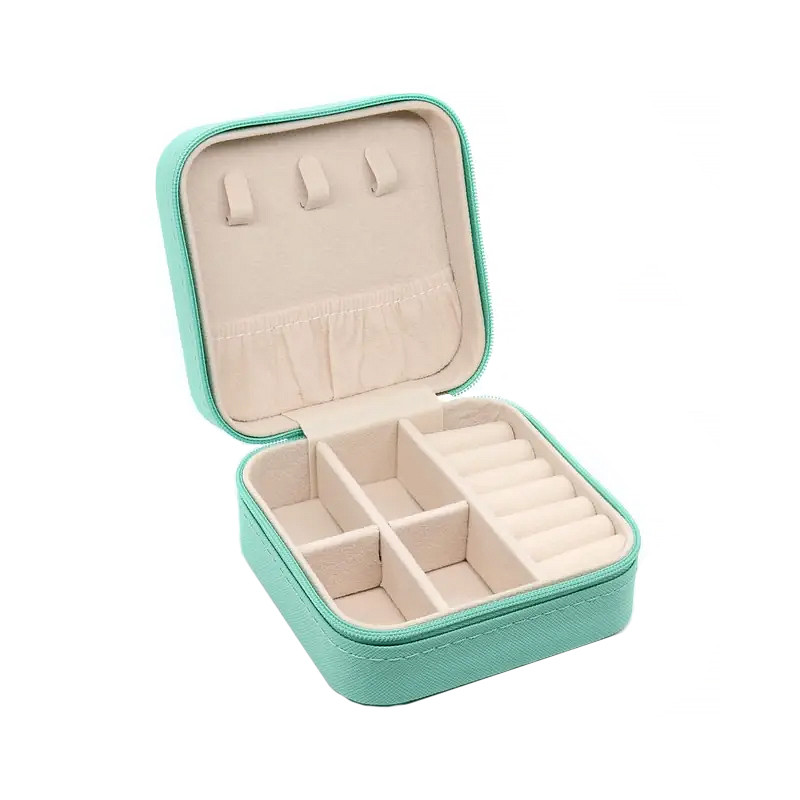 Портативна скринька 10*10*5 см для прикрас і ювелірних виробів зі штучної шкіри Casegrace SP-01212 Turquoise Портативна скринька 10*10*5 см для прикрас і ювелірних виробів зі штучної шкіри Casegrace SP-01212 Turquoise