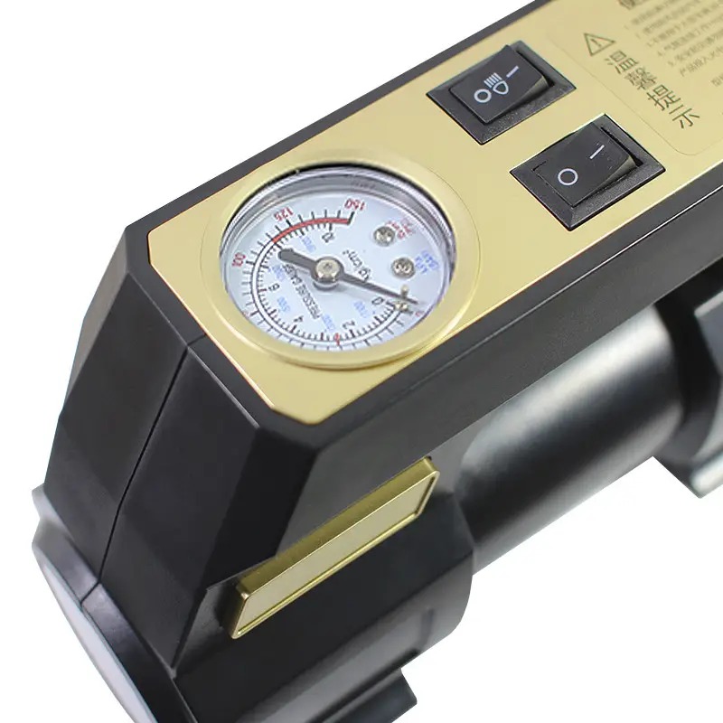 Автокомпресор із цифровим дисплеєм системою охолодження вбудованим ліхтариком та насадками з ABS-пластику AIKESI LB-70 Black