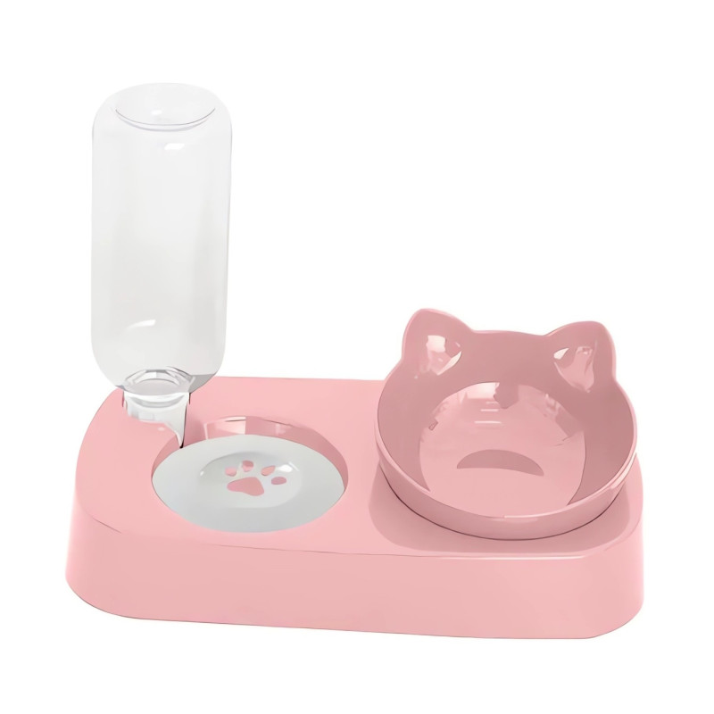 Миска для котів годівниця з напувалкою для невеликих і середніх порід 220*282*145мм Taotaopets 119906 Pink