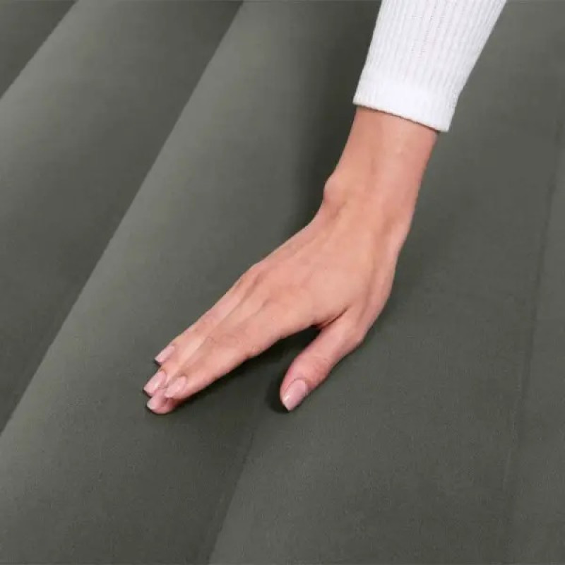 Надувний матрац одномісний з велюровим покриттям 185x76x25см Bestway 6713K Olive