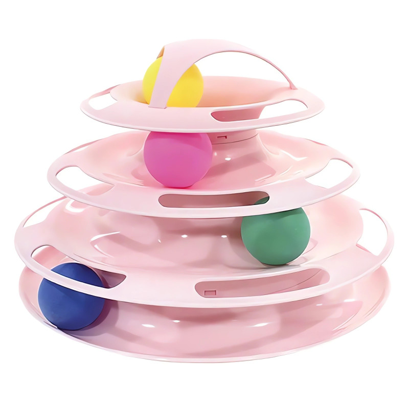 Інтелектуальна іграшка для кота Torre 4-рівнева із пластику 25*16.5см Taotaopets 077705 Pink