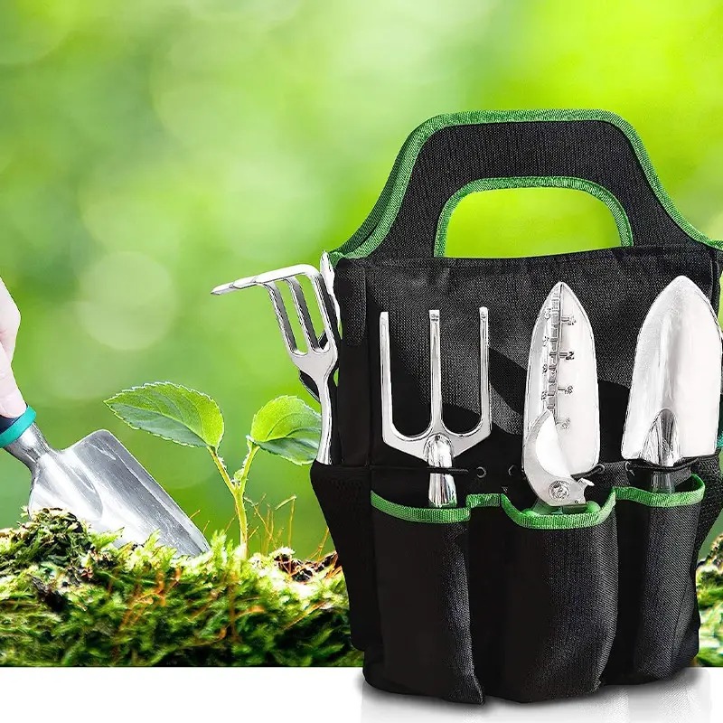 Набір садовий з 9 предметів з сумкою пульверизатором Lesko CG-2023 Black/Green