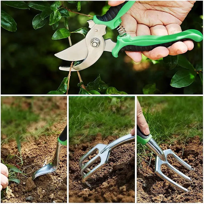 Набір садовий з 9 предметів з сумкою пульверизатором Lesko CG-2023 Black/Green