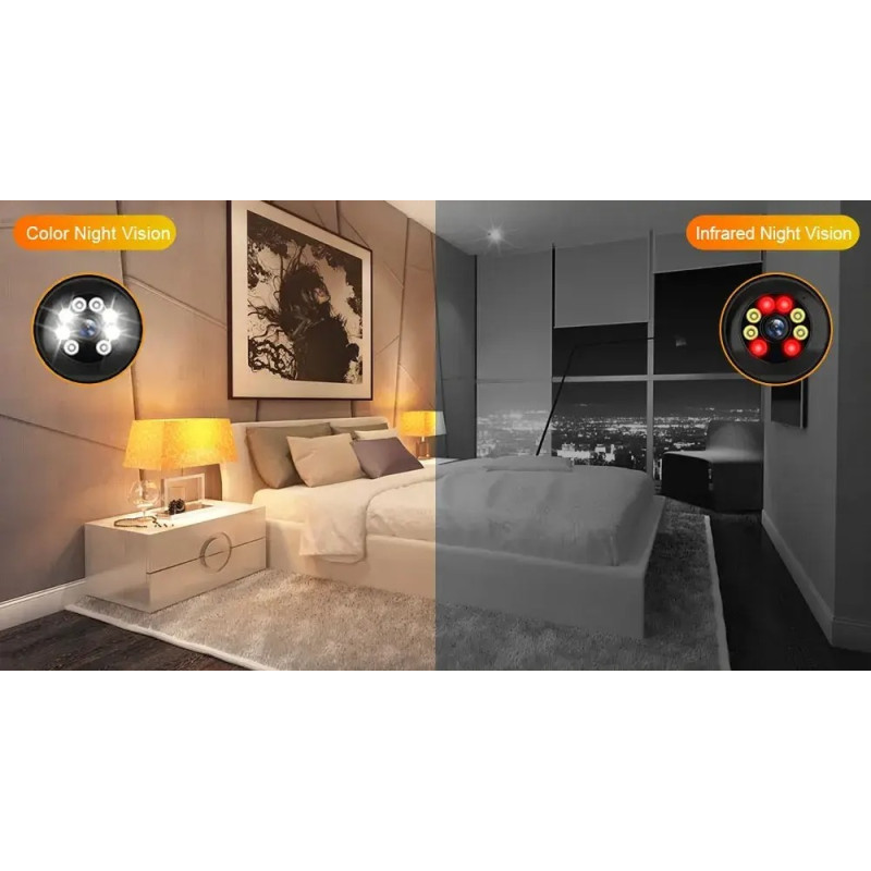 Домашня WiFi камера відеоспостереження з інфрачервоним нічним підсвічуванням PTZ 2DUAL LENS V380PRO 4MP White