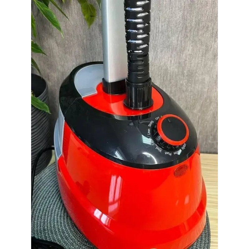 Відпарювач для одягу вертикальний зі стійкою для всіх видів тканини 40г/хв 2.1л 2000Вт Garment Steamer GS200 Red