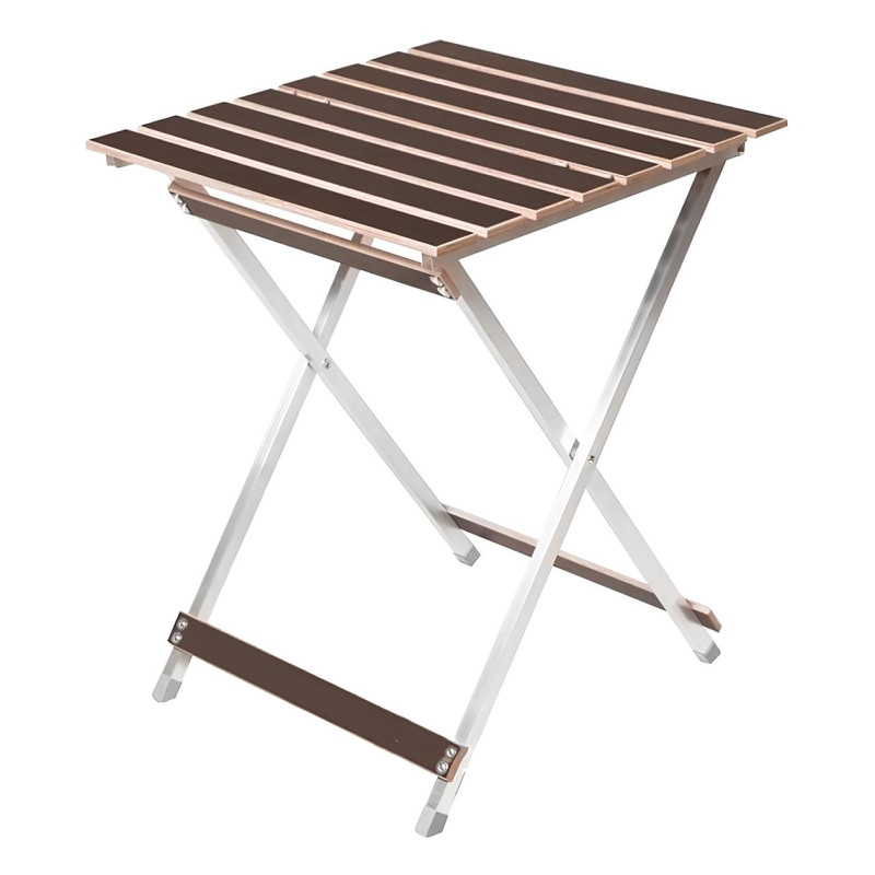Стіл розкладний з алюмінієвим каркасом Aluwood Small d20 65.5х50х53см Vitan Brown
