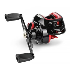 Котушка рибальська мультиплікаторна для спінінга права рука Yumoshi AK 200 Black-Red Right
