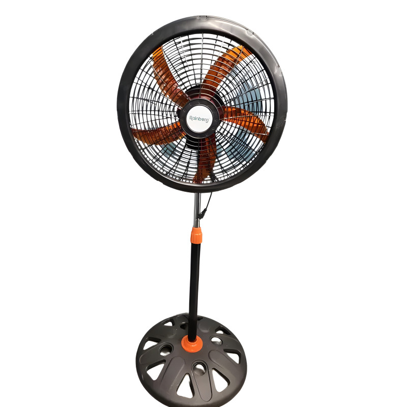 Підлоговий вентилятор побутовий із захисними ґратами, 3 швидкості 5 лопастей 65 Вт RainBerg RB-1802 Gray