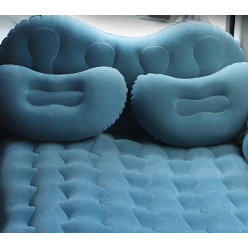 Автомобільне надувне ліжко-матрац із подушками та підголівником на заднє сидіння 135*82*45 см SY10124 Turquoise