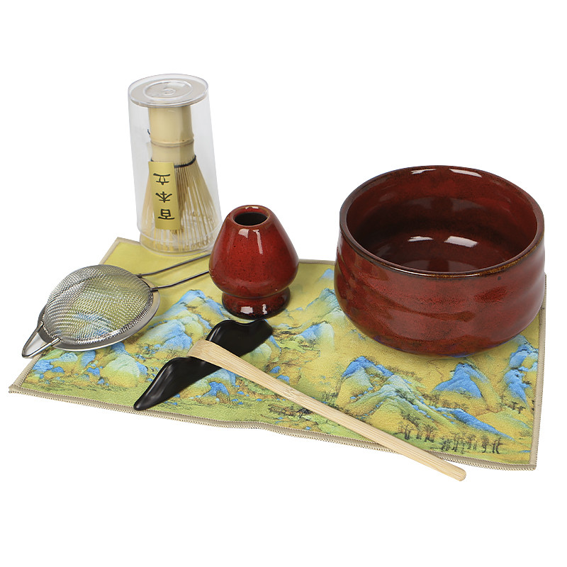 Набір для приготування чаю матча 7 предметів Matcha Tea Set Mavanti 9818 Red