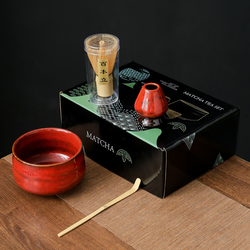 Набір для приготування чаю матча 7 предметів Matcha Tea Set Mavanti 9818 Red