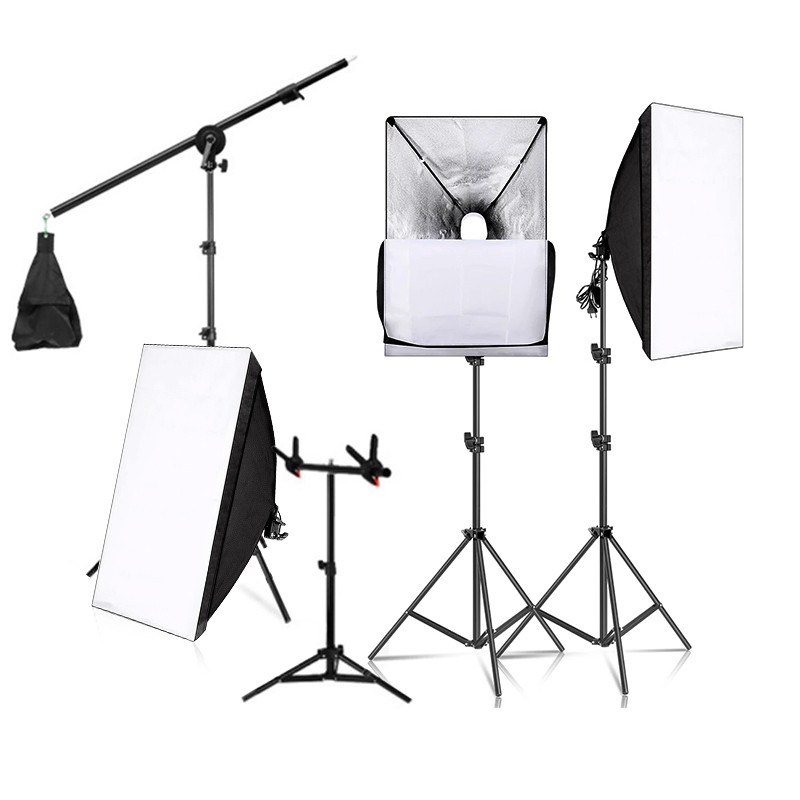 Набор постоянного студийного света из 3 осветителей и 3 штативов для фото и видео съёмки Tianrui A006 Black