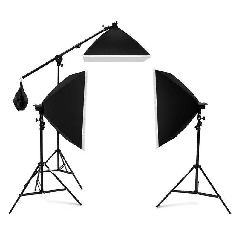 Набор постоянного студийного света из 3 осветителей и 3 штативов для фото и видео съёмки Tianrui A006 Black