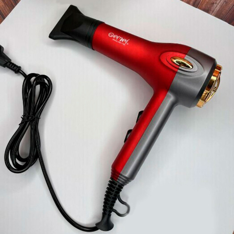 Професійний фен для волосся з іонізацією та 2 температурних режими Gemei GM-1786 2000Вт Red