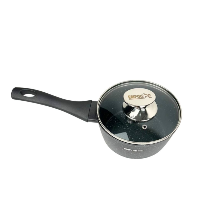 Набор посуды с 16 предметов каструли и сковорода с стекляными кришками Empire EM-7338 Gray