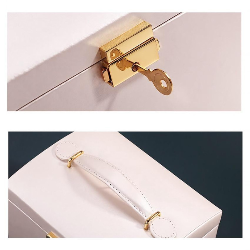 Скринька для прикрас і ювелірних виробів трирівнева з дзеркалом Casegrace SP-01111 Pink