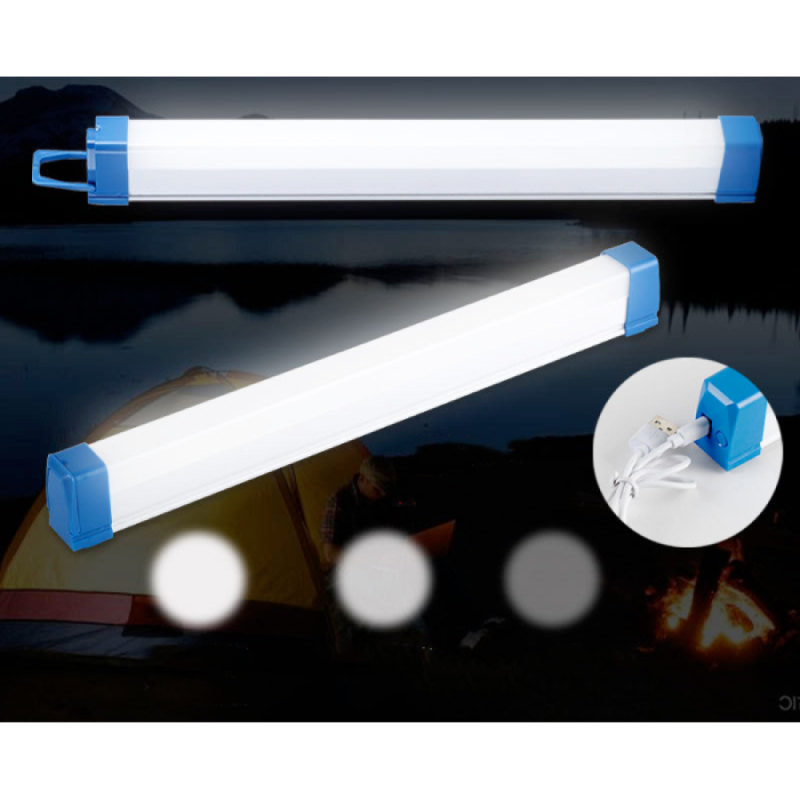 Світлодіодна Led лампа-ліхтар 30 см 60 Вт акумуляторний 2400 мАг з магнітом, петлею, USB зарядка SENDL AY-T5DG White