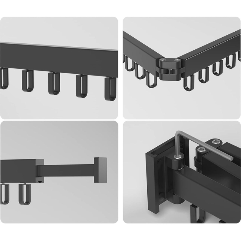 Розкладна настінна вішалка-сушарка Easy Dry 66x23х10х6.5см LS-7829 Black Розкладна настінна вішалка-сушарка Easy Dry 66x23х10х6.5см LS-7829 Black