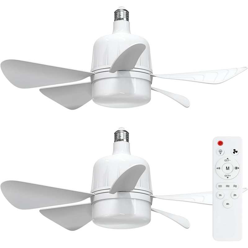 Лампа-вентилятор стельовий з пультом в патрон E30 23W PO-1233 White