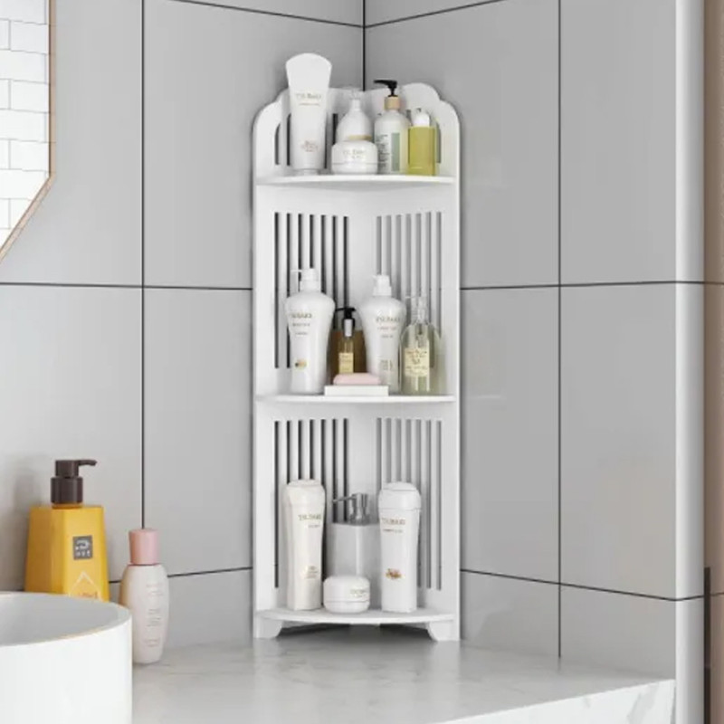 Кутова пластикова полиця-стелаж для ванної 80х21х21см PK-05 White Кутова пластикова полиця-стелаж для ванної 80х21х21см PK-05 White