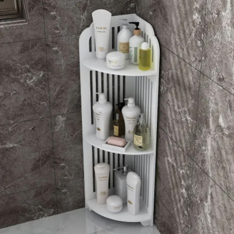 Кутова пластикова полиця-стелаж для ванної 80х21х21см PK-05 White Кутова пластикова полиця-стелаж для ванної 80х21х21см PK-05 White