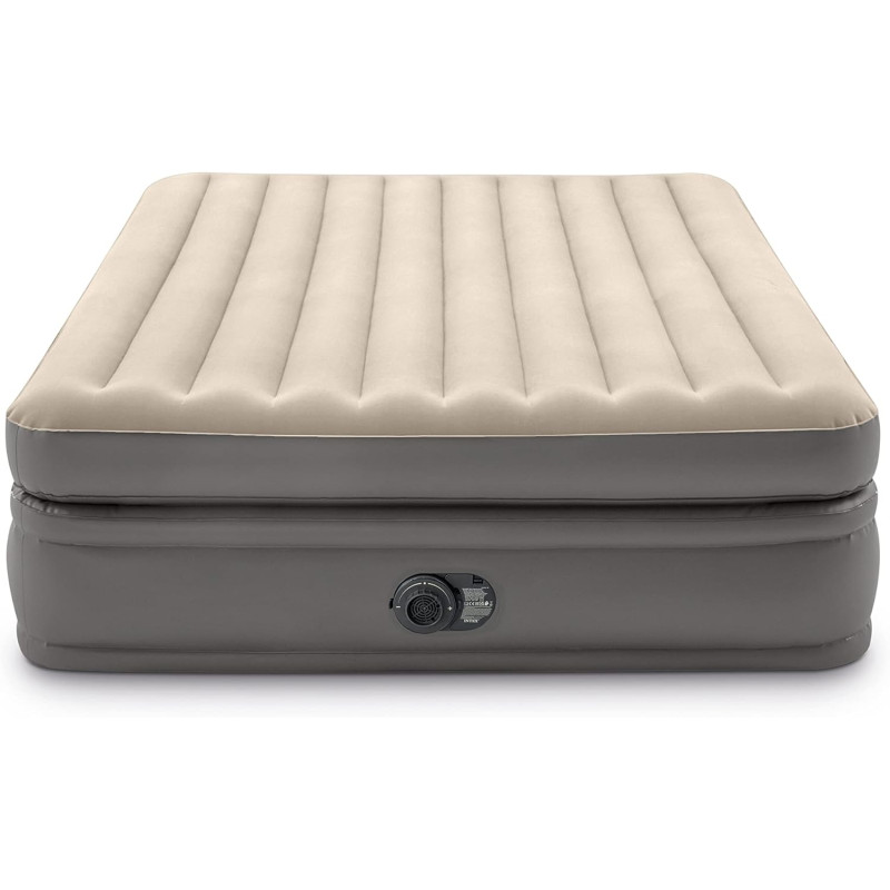 Полуторне надувне ліжко 203 x 152 x 51см, матрац із зовнішним електронасосом Intex 64164 Gray Полуторне надувне ліжко 203 x 152 x 51см, матрац із зовнішним електронасосом Intex 64164 Gray