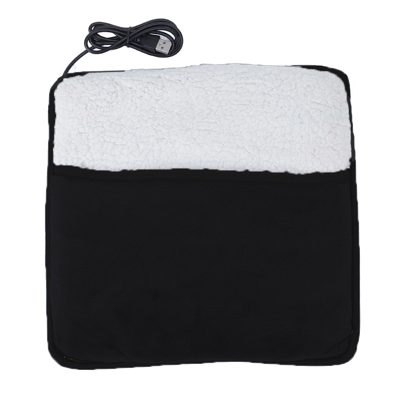 Грілка для ніг з електричним USB підігрівом фланелева 40-50 град Lesko 29875 Black