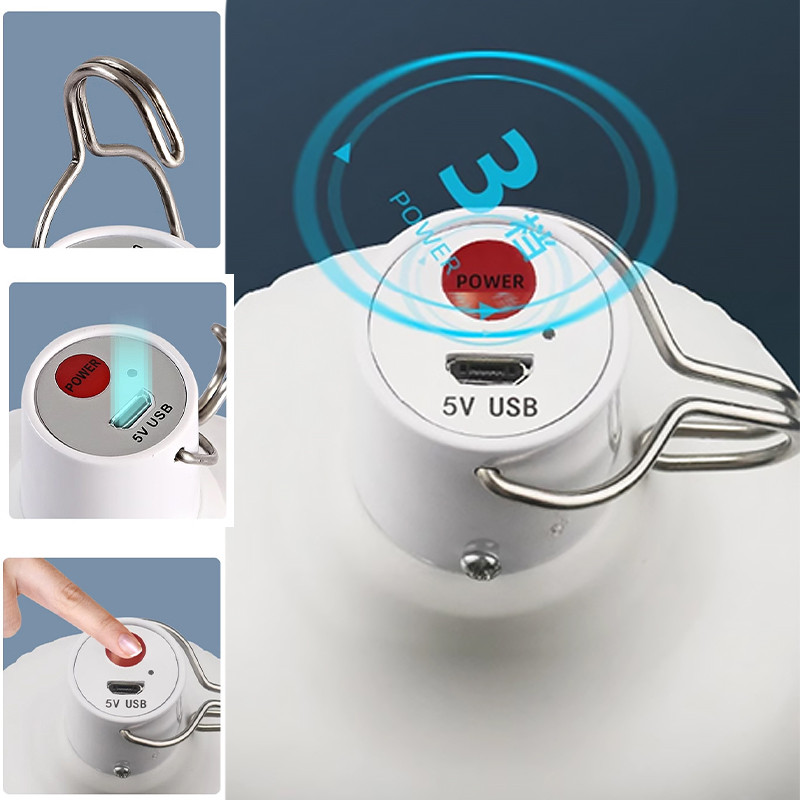 Яскравий кемпінговий ліхтар підвісна USB LED лампа водонепроникна 5V 30W з потужним акумулятором SENDL AY-CDQP04 White Яскравий кемпінговий ліхтар підвісна USB LED лампа водонепроникна 5V 30W з потужним акумулятором SENDL AY-CDQP04 White