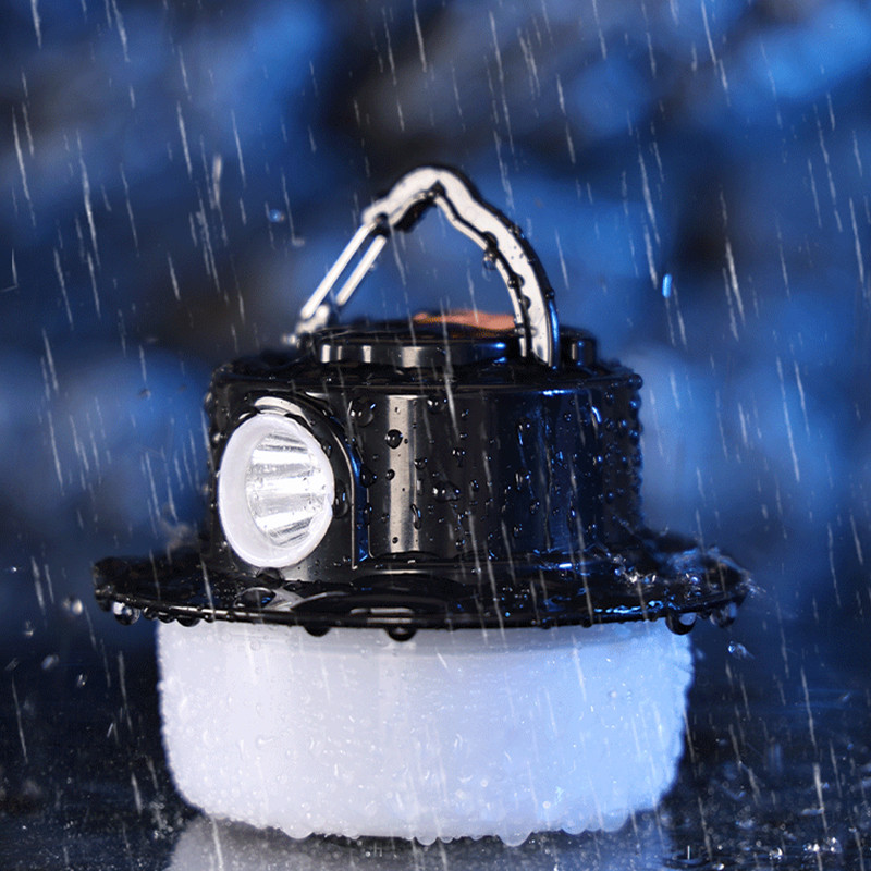 Підвісний похідний кемпінговий LED ліхтар на акумуляторі 500 мАг з карабіном X-Balog BL-3439 Black