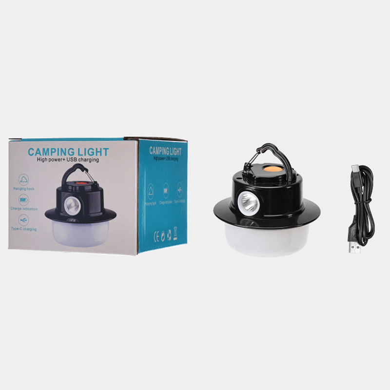 Підвісний похідний кемпінговий LED ліхтар на акумуляторі 500 мАг з карабіном X-Balog BL-3439 Black