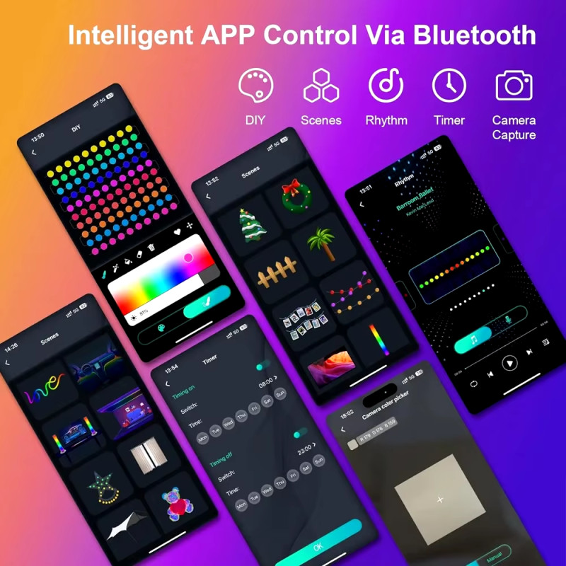 Розумна гірлянда Матова кулька з пультом і управлінням з телефону 10м USB Bluetooth на ялинку SFK-03 Warm white