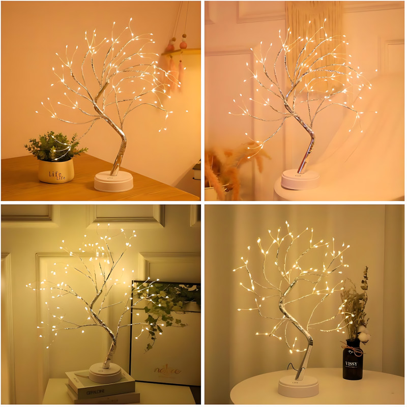 Настільний світлодіодний світильник Дерево срібне-краплі LED лампа нічник дерево-бонсай 50 см USB + батарейки AA 3шт SFK-26 Silver Настільний світлодіодний світильник Дерево срібне-краплі LED лампа нічник дерево-бонсай 50 см USB + батарейки AA 3шт SFK-26 Silver
