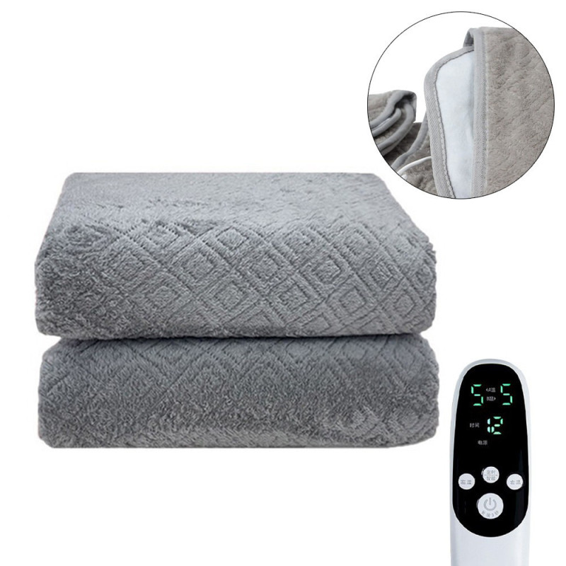 Електрична ковдра 180*80 з підігрівом від мережі 220 вольт 9 режимів Lesko J-001 Gray