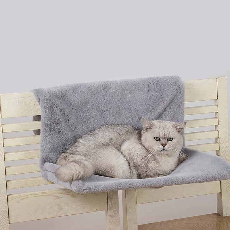 Лежанка підвісна 45*30cm для котів кріплення гачки Lesko 1003 Gray