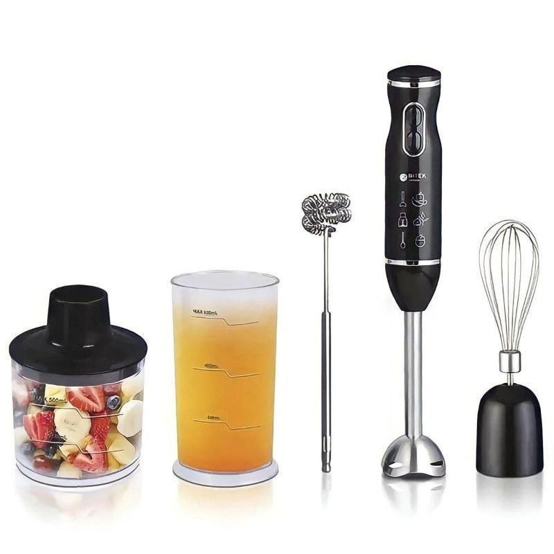 Універсальний занурювальний блендер 5в1 800 Вт 0.6 л подрібнювач з чашею ВІТЕК BT-314B Black