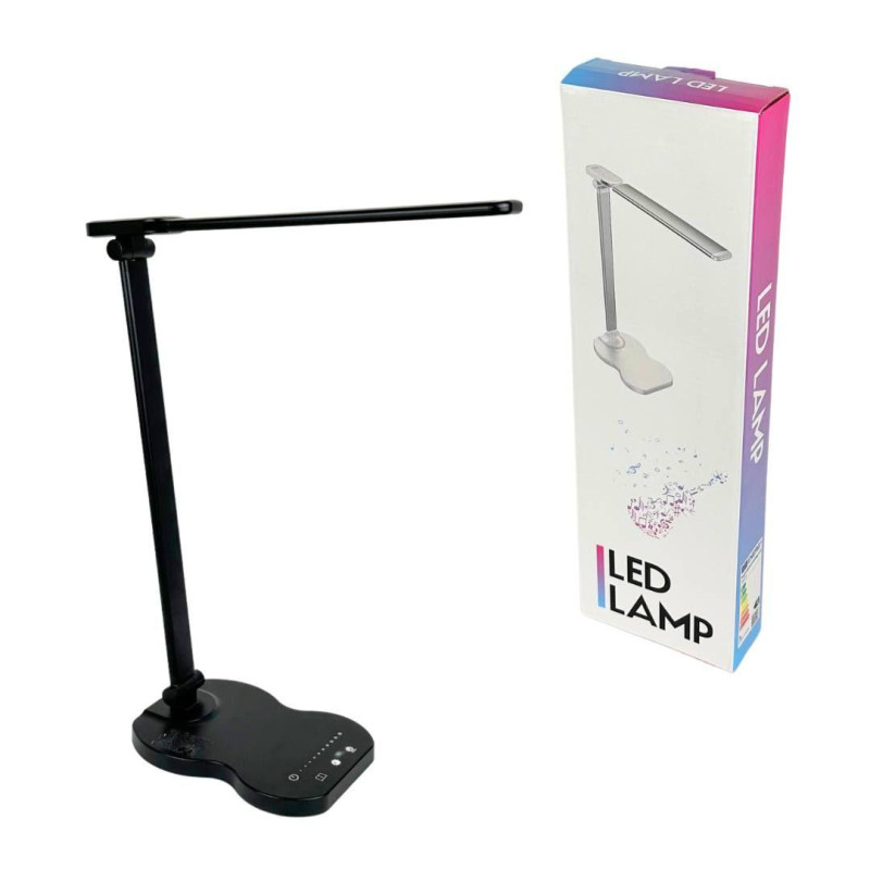 Настільна LED лампа USB 5 режимів з таймером і сенсорним управлінням LUZ HA-85 Black