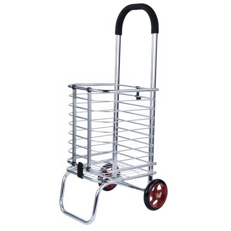 Складний візок алюмінієвий кошик на 2 колесах із навантаженням до 30 кг SH-3022 Silver