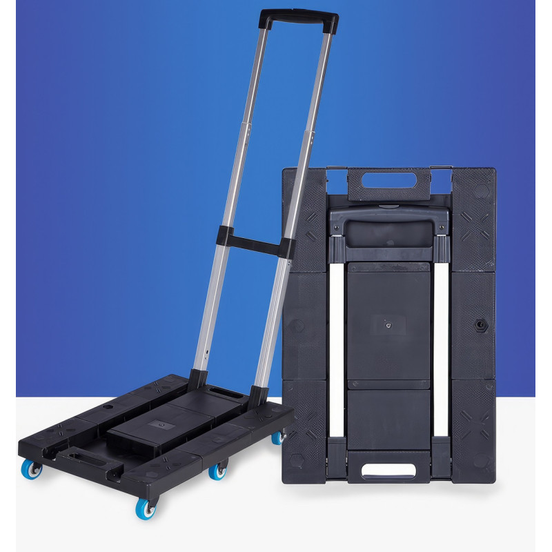 Алюмінієвий візок складний до 150 кг з платформою на 6 колесах SH-200 Black