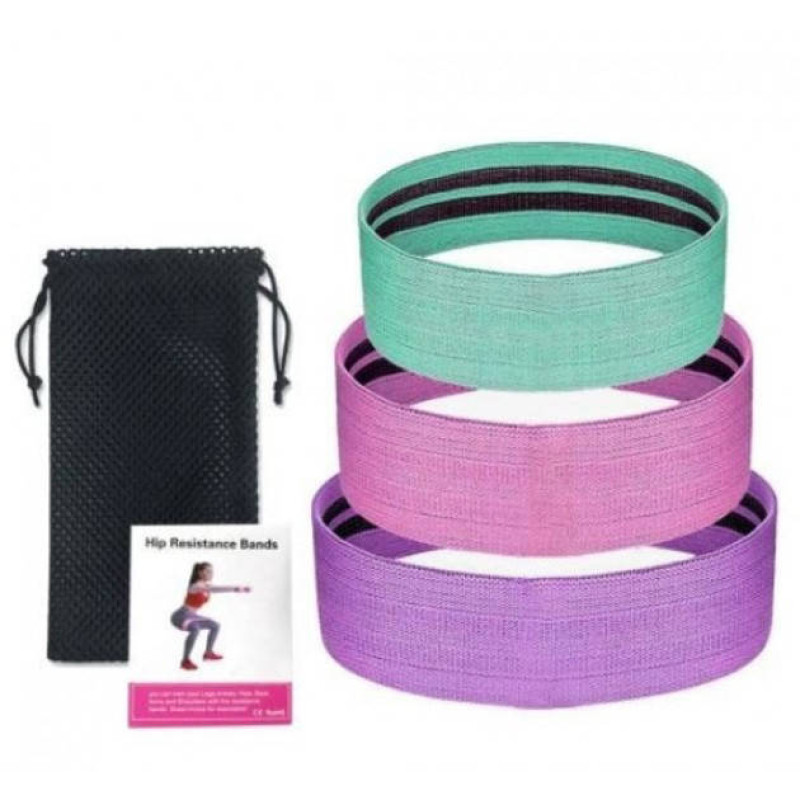 Резинки для фітнесу та спорту 3 шт стрічка еспандер для заняття WOW LT-003