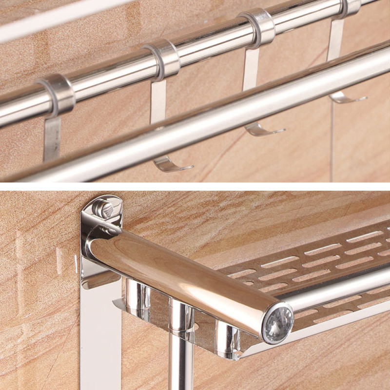 Настінна полиця у ванну Light Shelf 58х40х15см на 3 яруси LS-7823 Silver